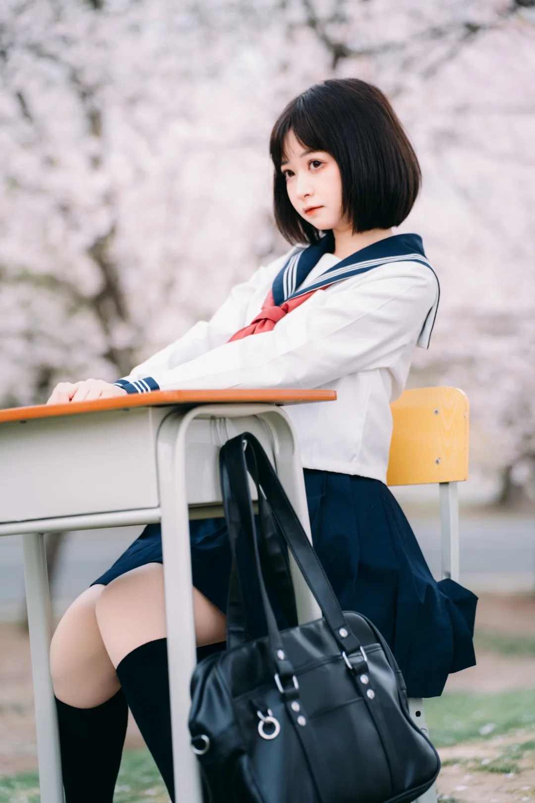 春天樱花JK制服少女写真