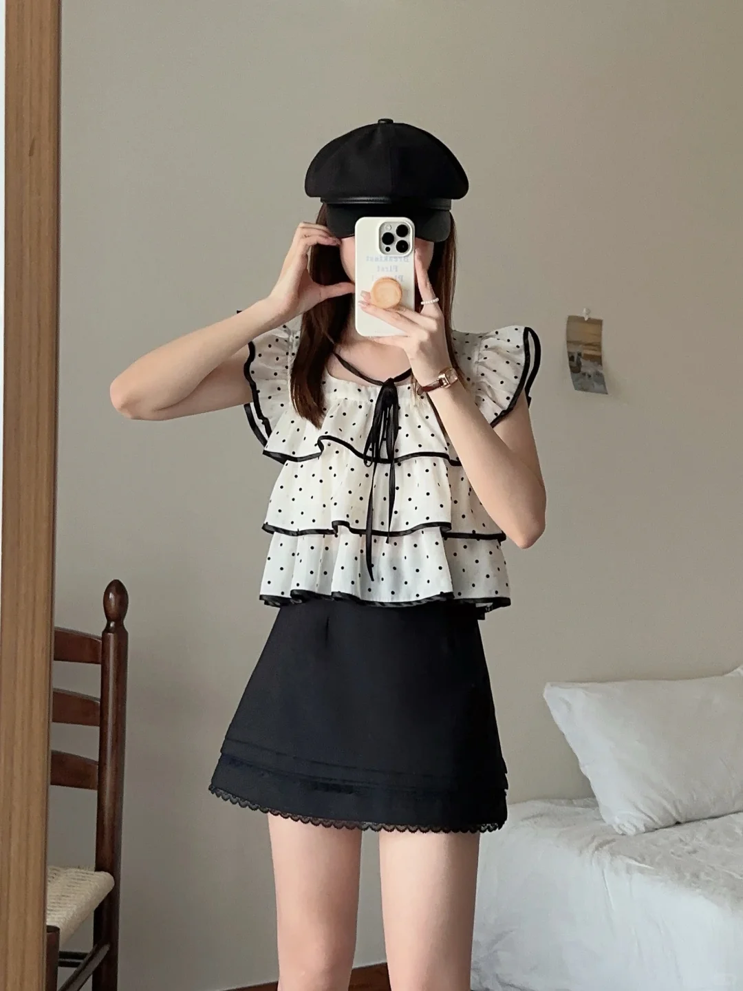 迟伞伞少女初心小飞袖上衣到咯～