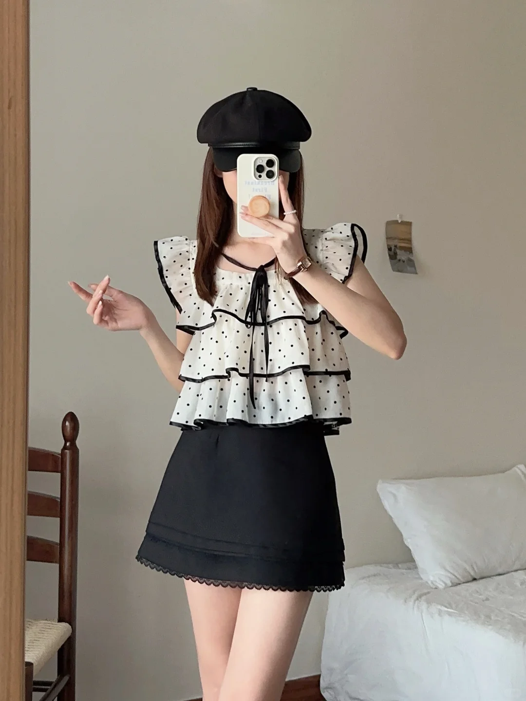 迟伞伞少女初心小飞袖上衣到咯～