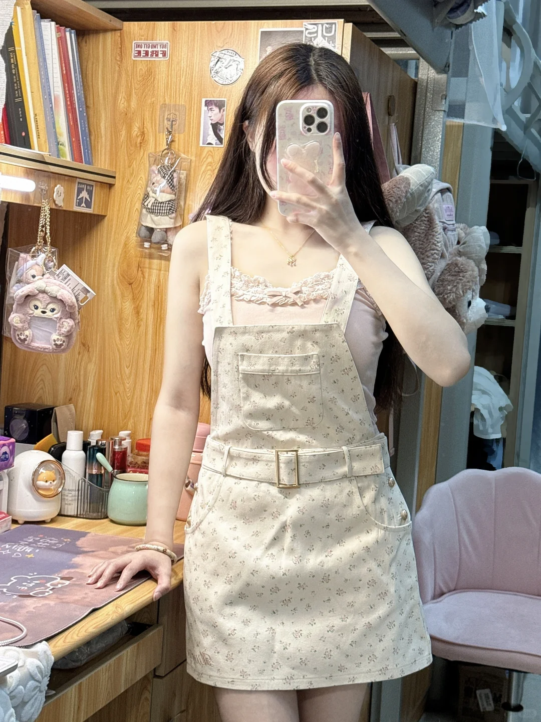 小碎花背带