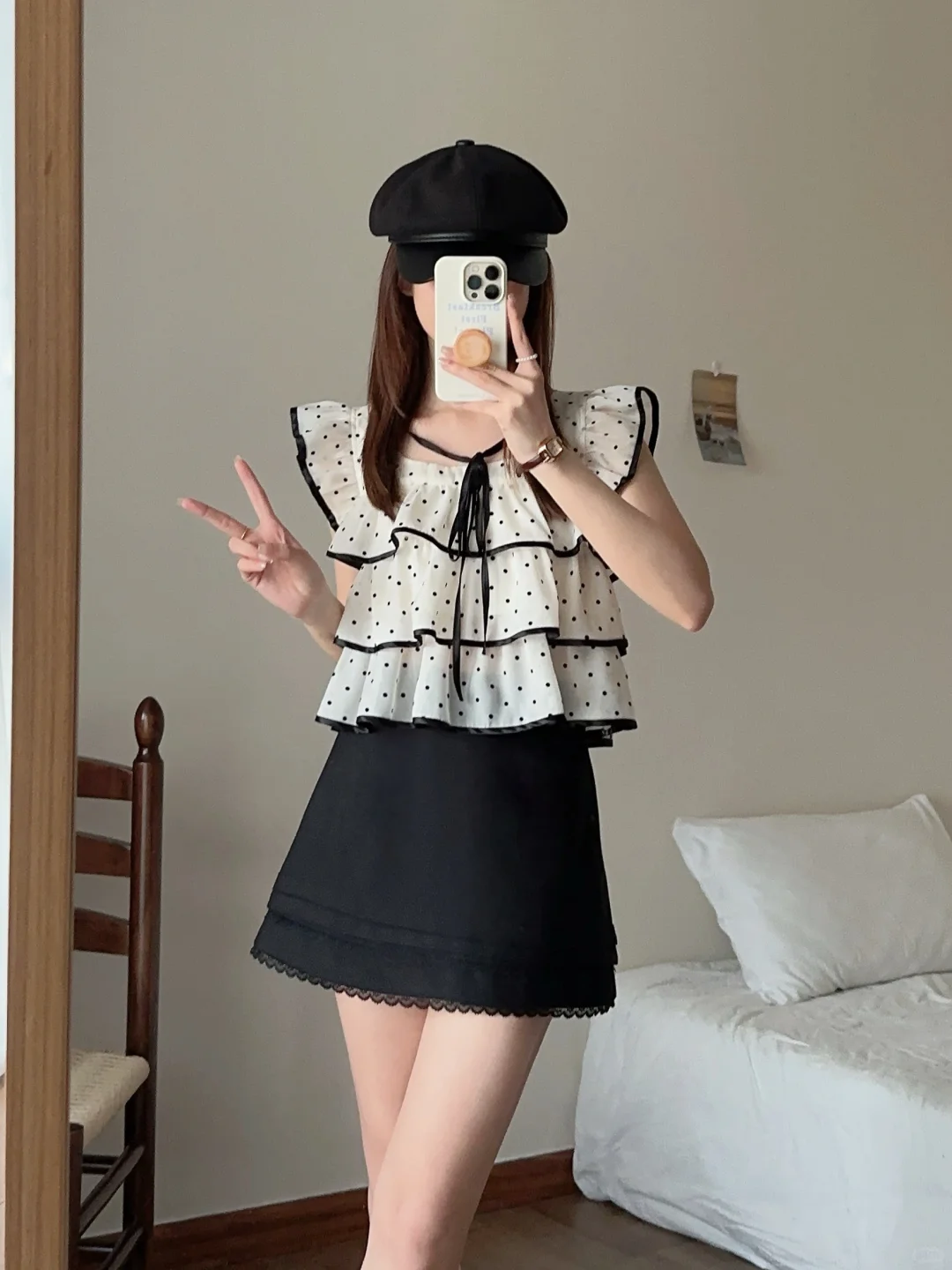 迟伞伞少女初心小飞袖上衣到咯～
