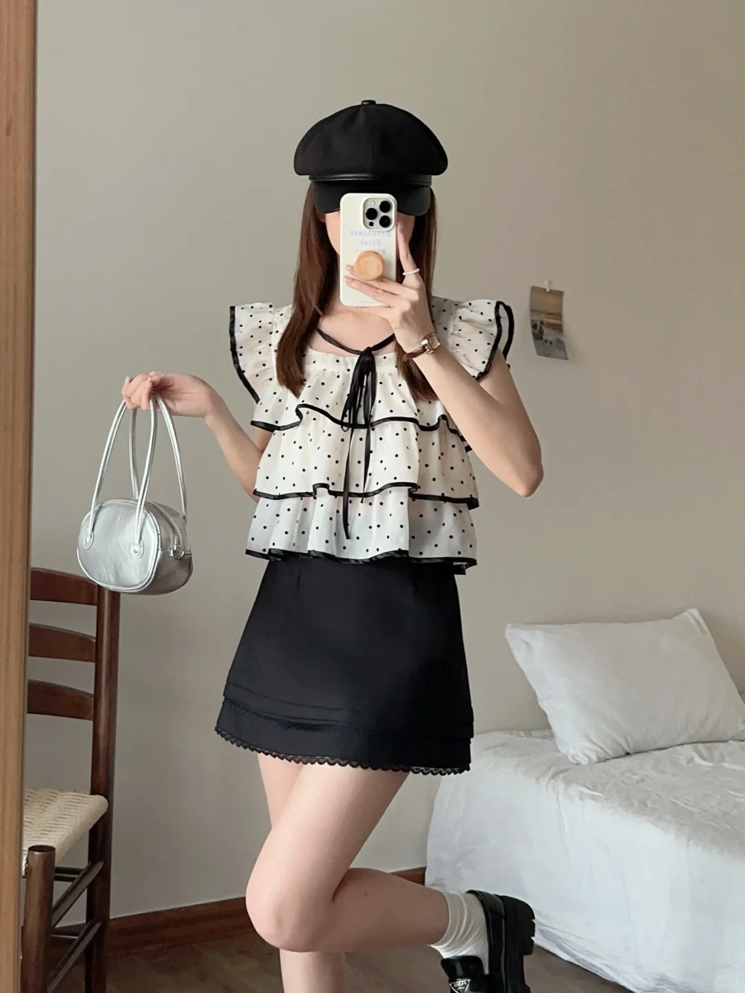 迟伞伞少女初心小飞袖上衣到咯～