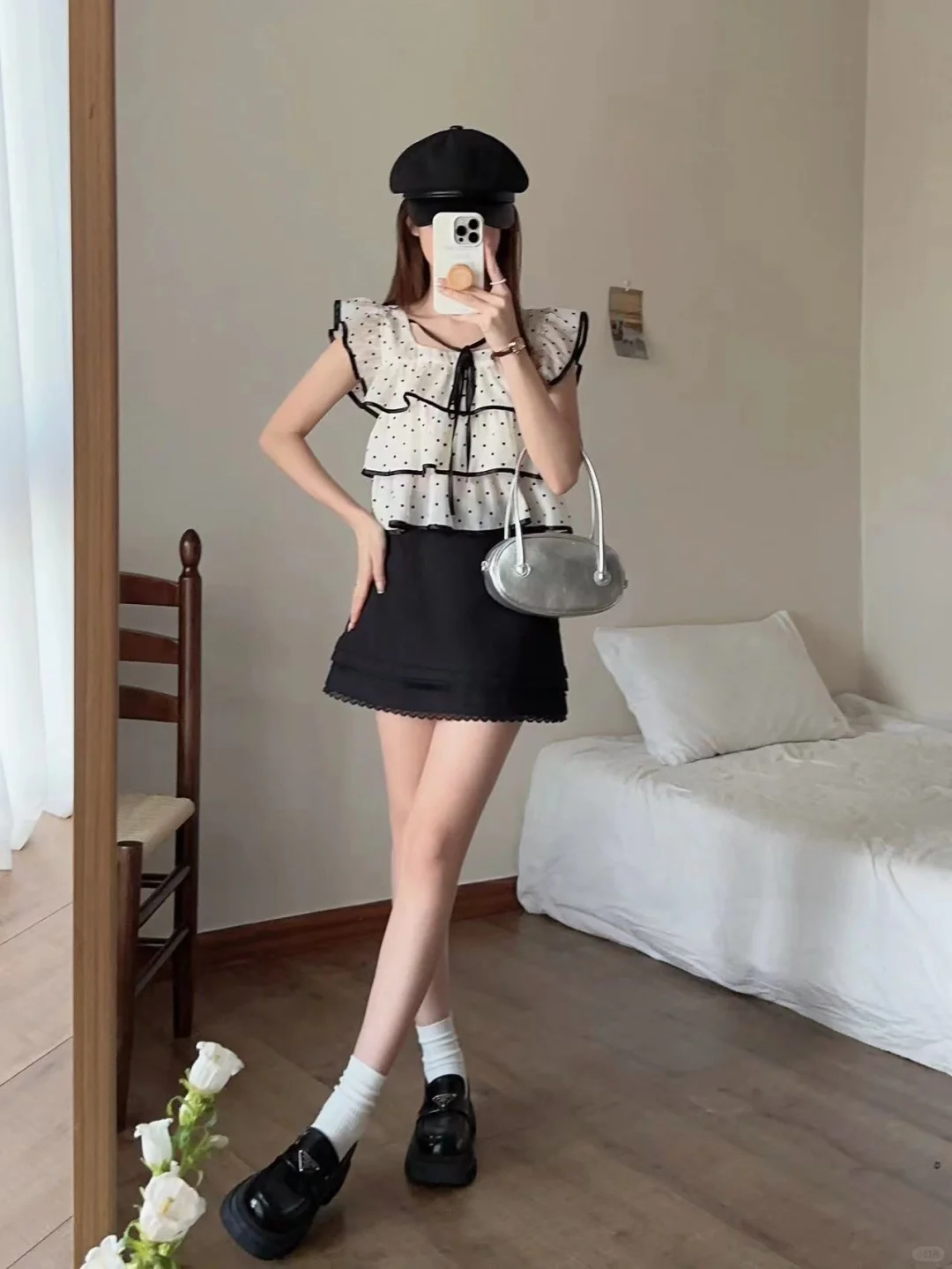 迟伞伞少女初心小飞袖上衣到咯～