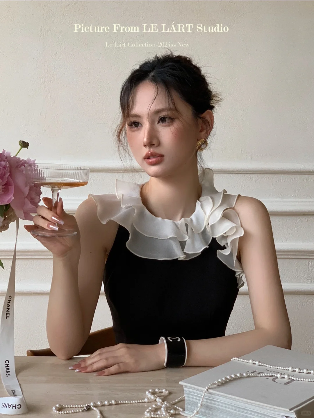 法式甜妹～波点荷叶上衣