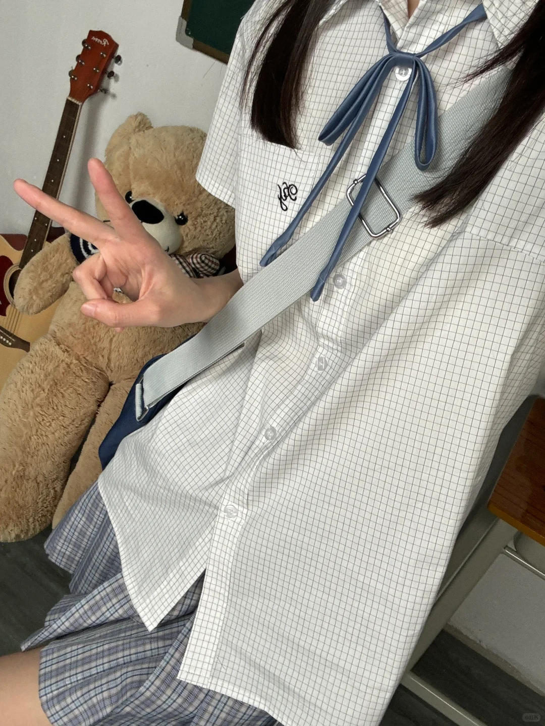 jk日常｜夏天真的太喜欢浅色格裙了！！