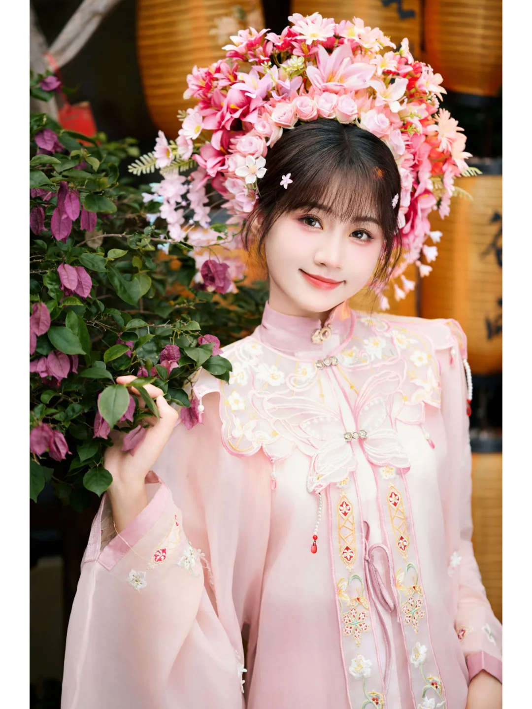 少女心爆棚💗粉色簪花妆造分享来啦！🌸