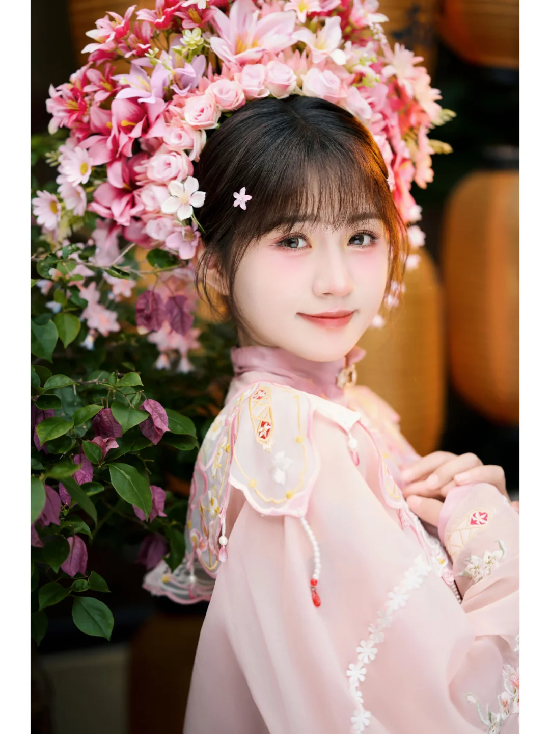 少女心爆棚💗粉色簪花妆造分享来啦！🌸