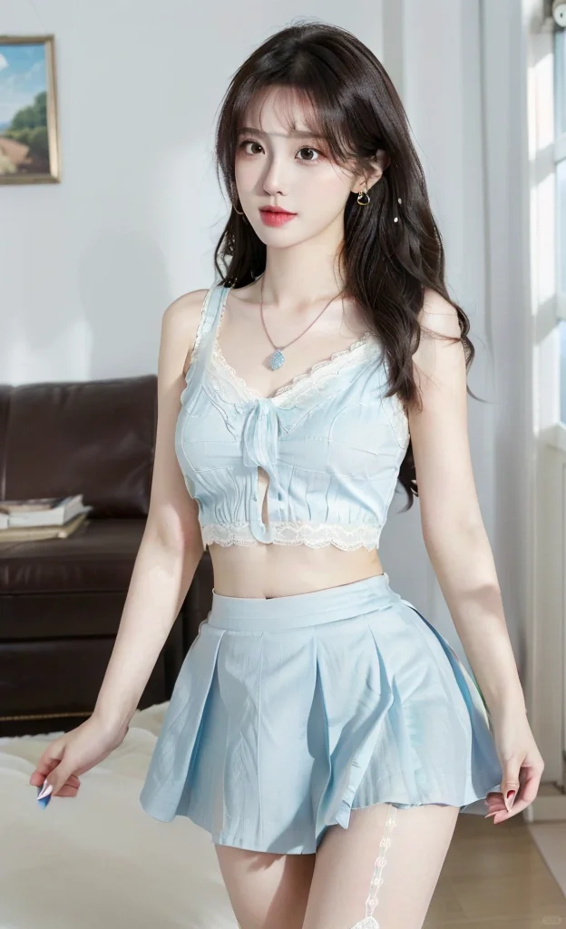 纯欲jk裙穿搭，甜美居家秀