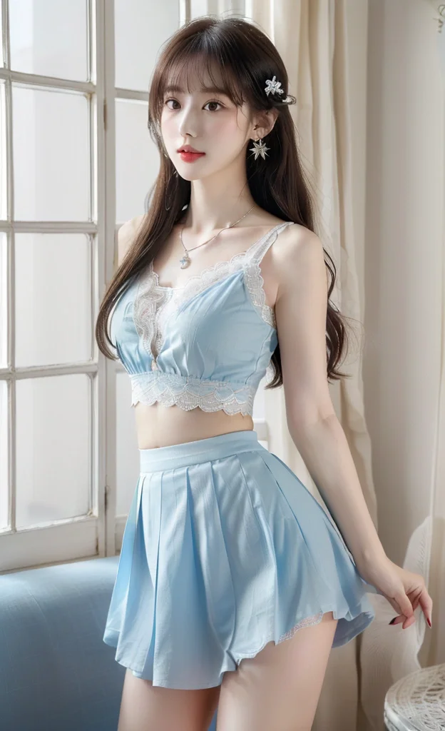 纯欲jk裙穿搭，甜美居家秀