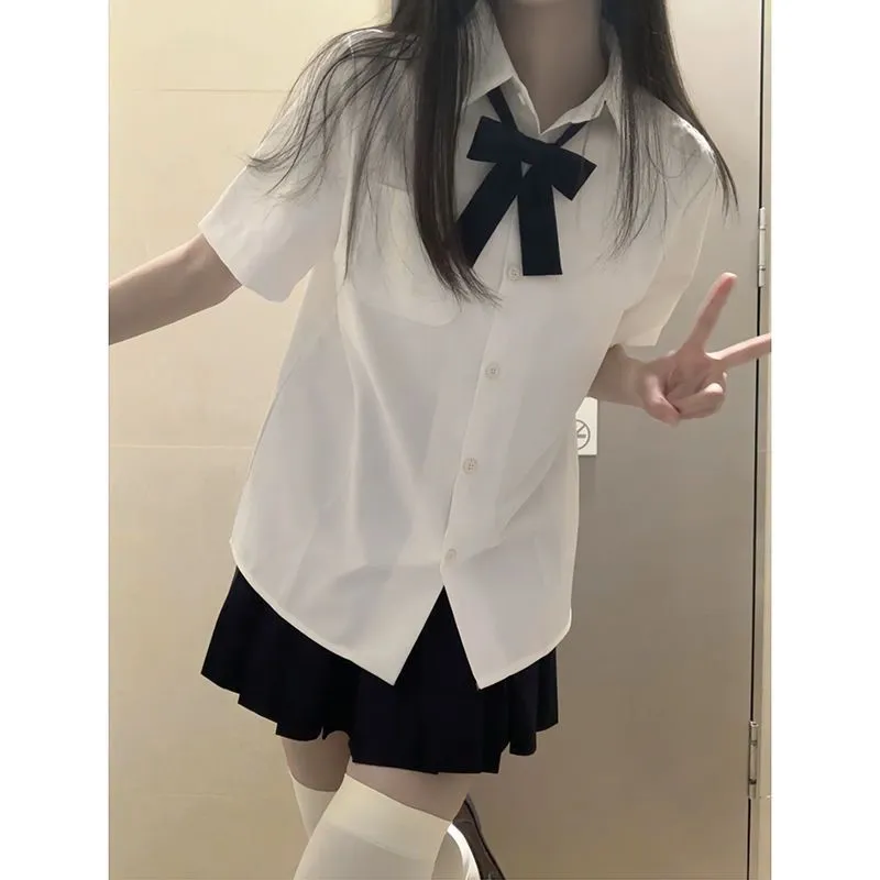 jk制服衬衫学院风夏季新款班服百褶裙套装