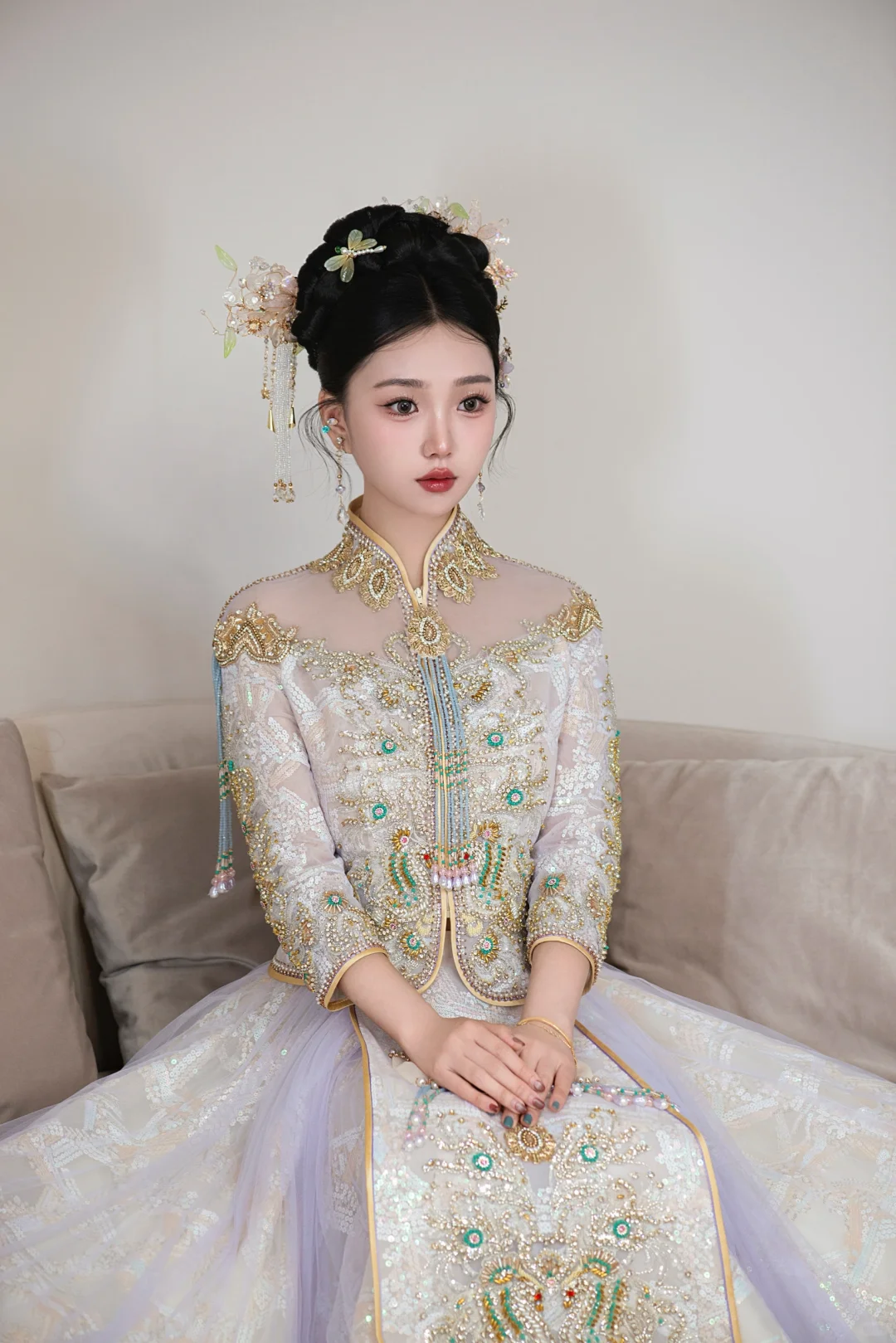 今日新娘试妆花絮|夏天甜妹的减龄秀禾太美！