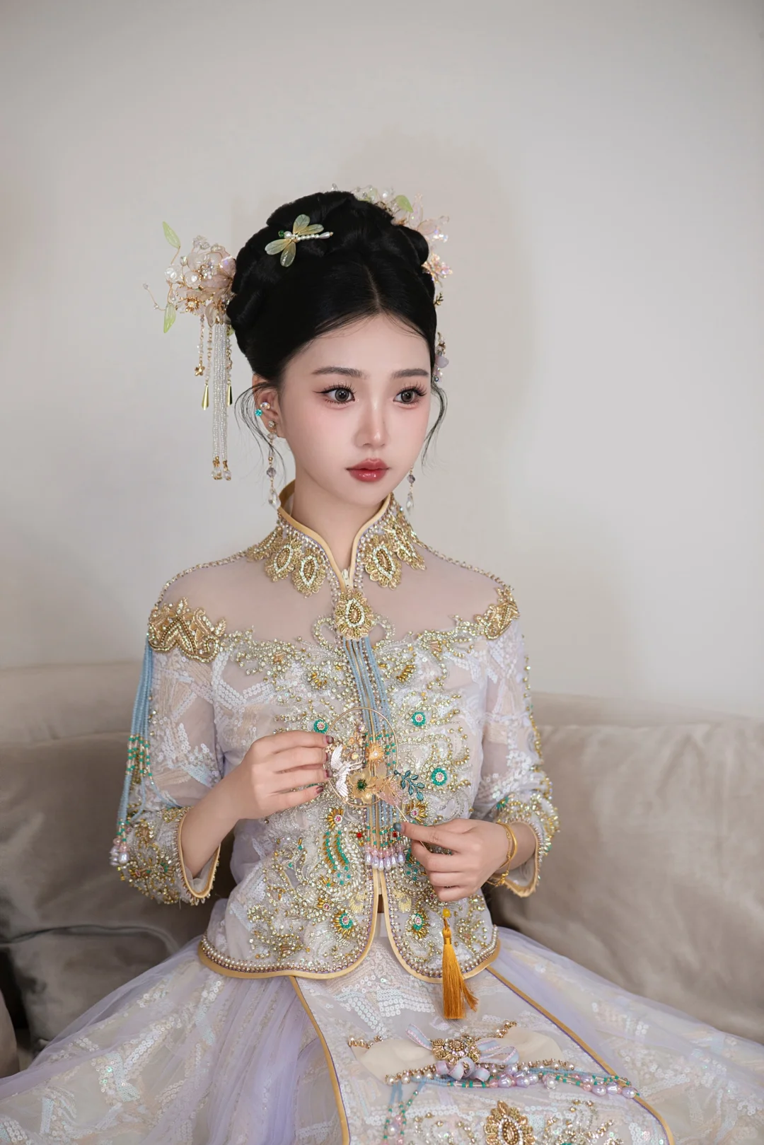 今日新娘试妆花絮|夏天甜妹的减龄秀禾太美！