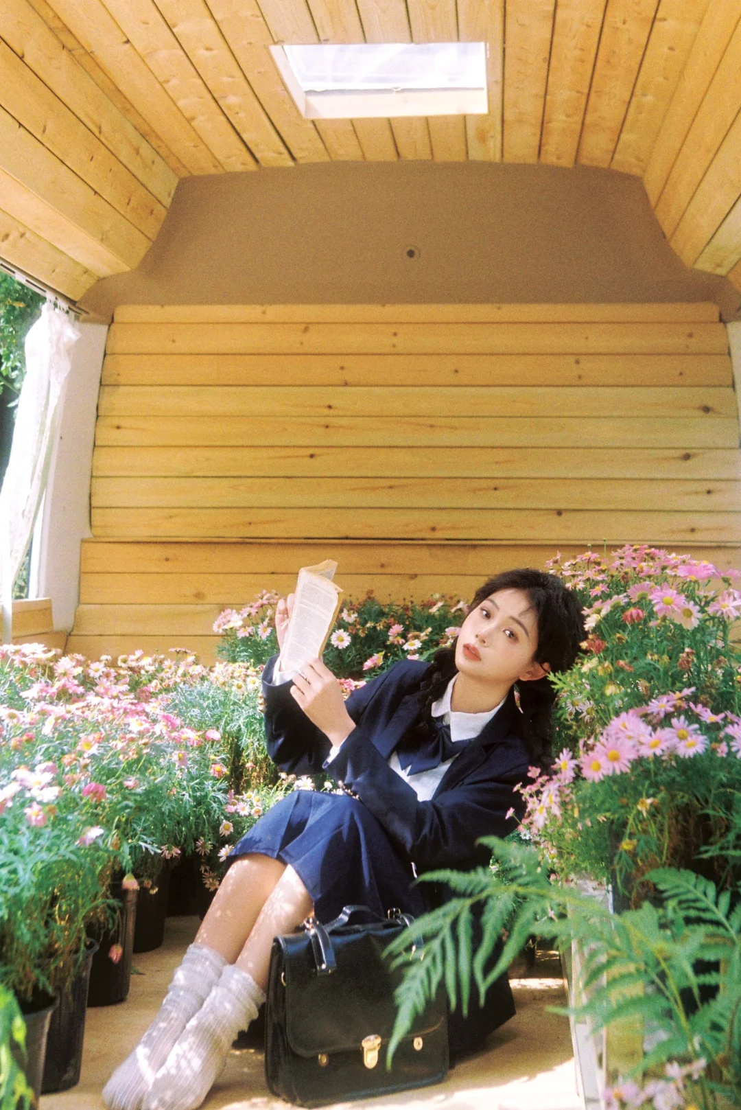 开往春天🌸日系jk少女杭州油菜花田写真