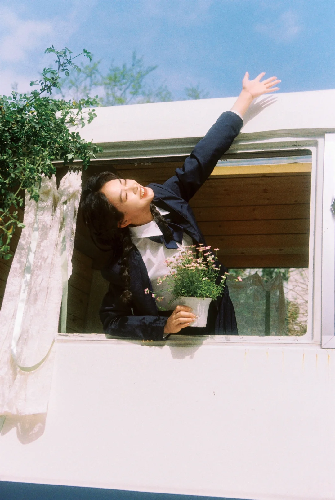开往春天🌸日系jk少女杭州油菜花田写真