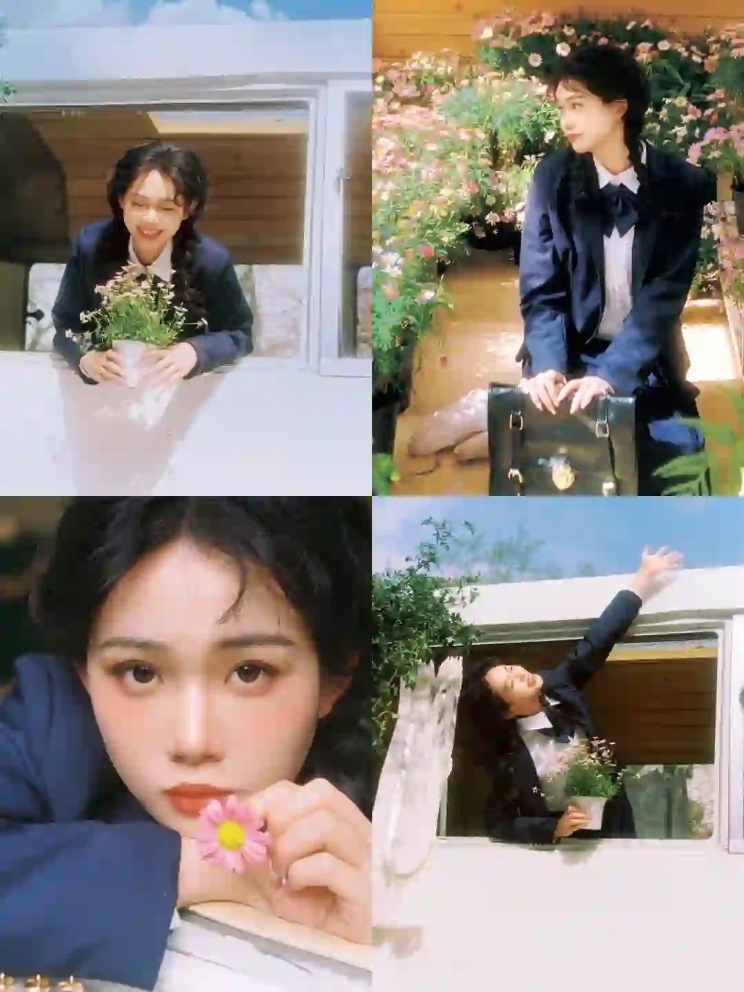 开往春天🌸日系jk少女杭州油菜花田写真