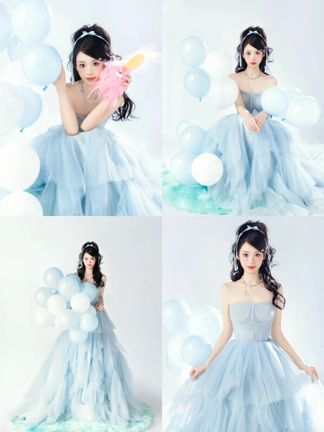 少女蓝💙甜甜的公主蓝生日写真