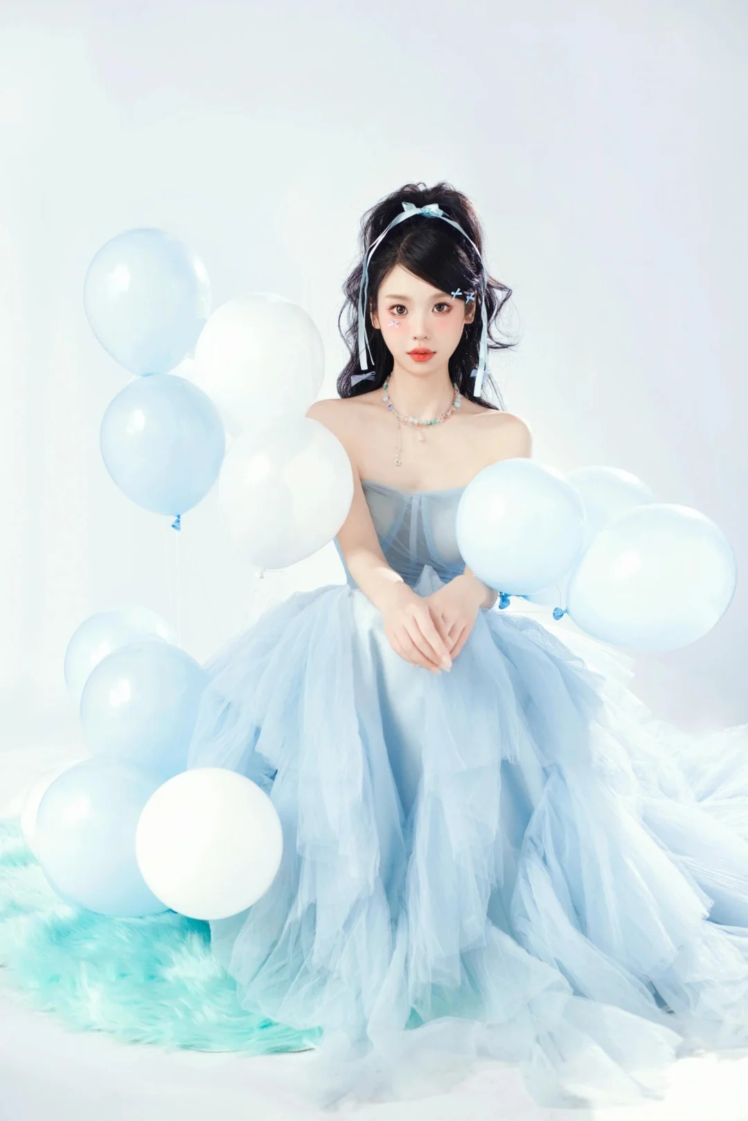 少女蓝💙甜甜的公主蓝生日写真