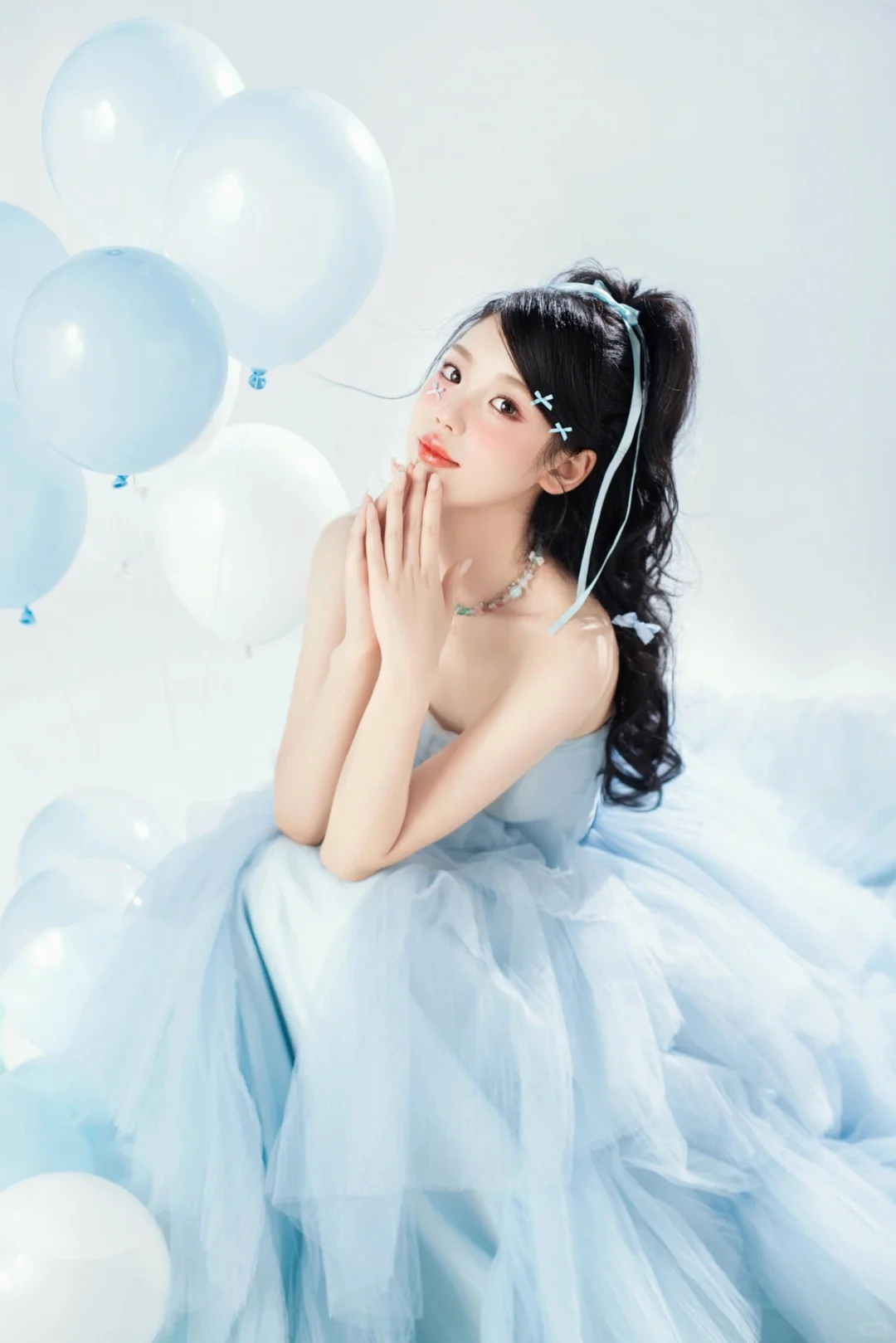 少女蓝💙甜甜的公主蓝生日写真