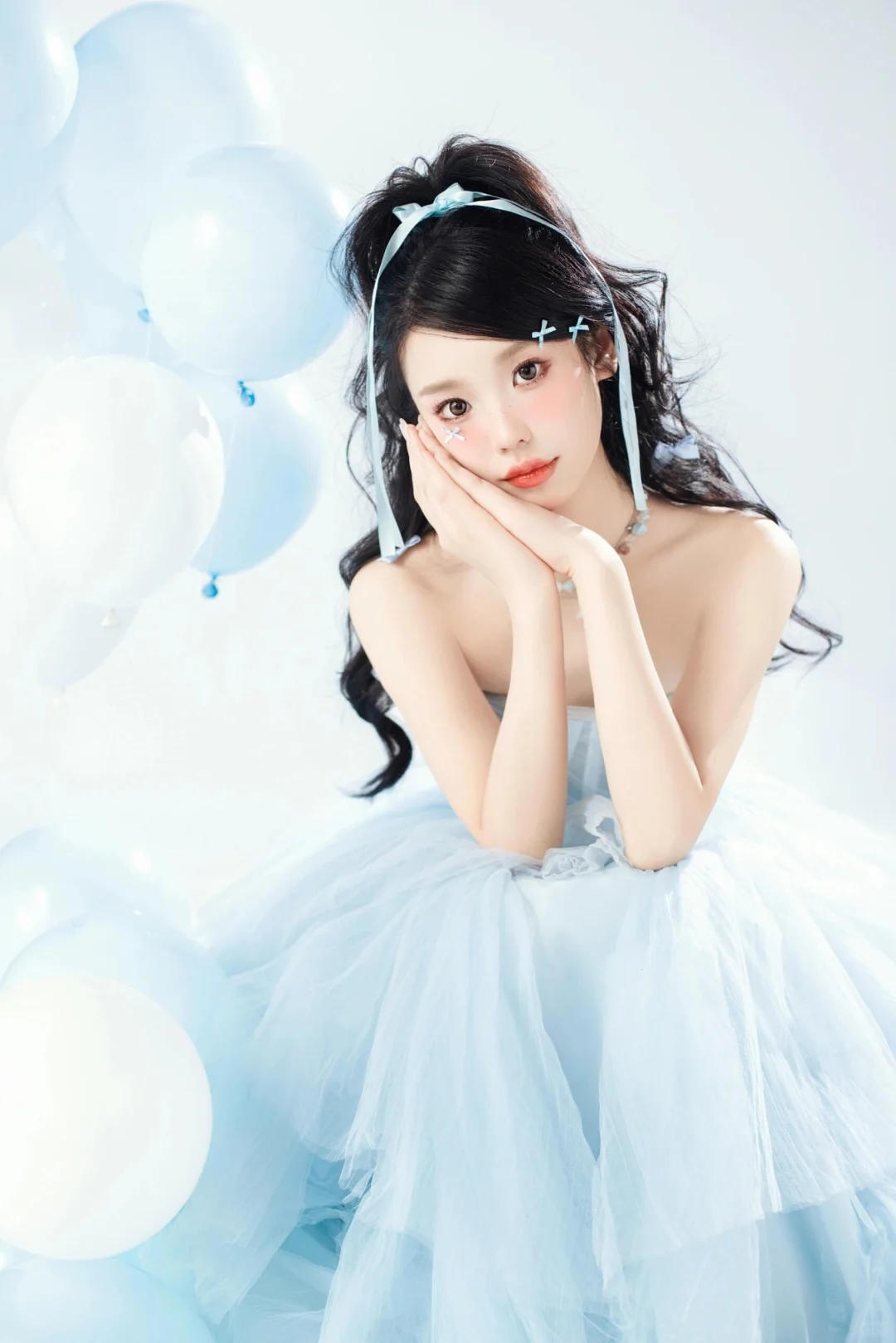 少女蓝💙甜甜的公主蓝生日写真