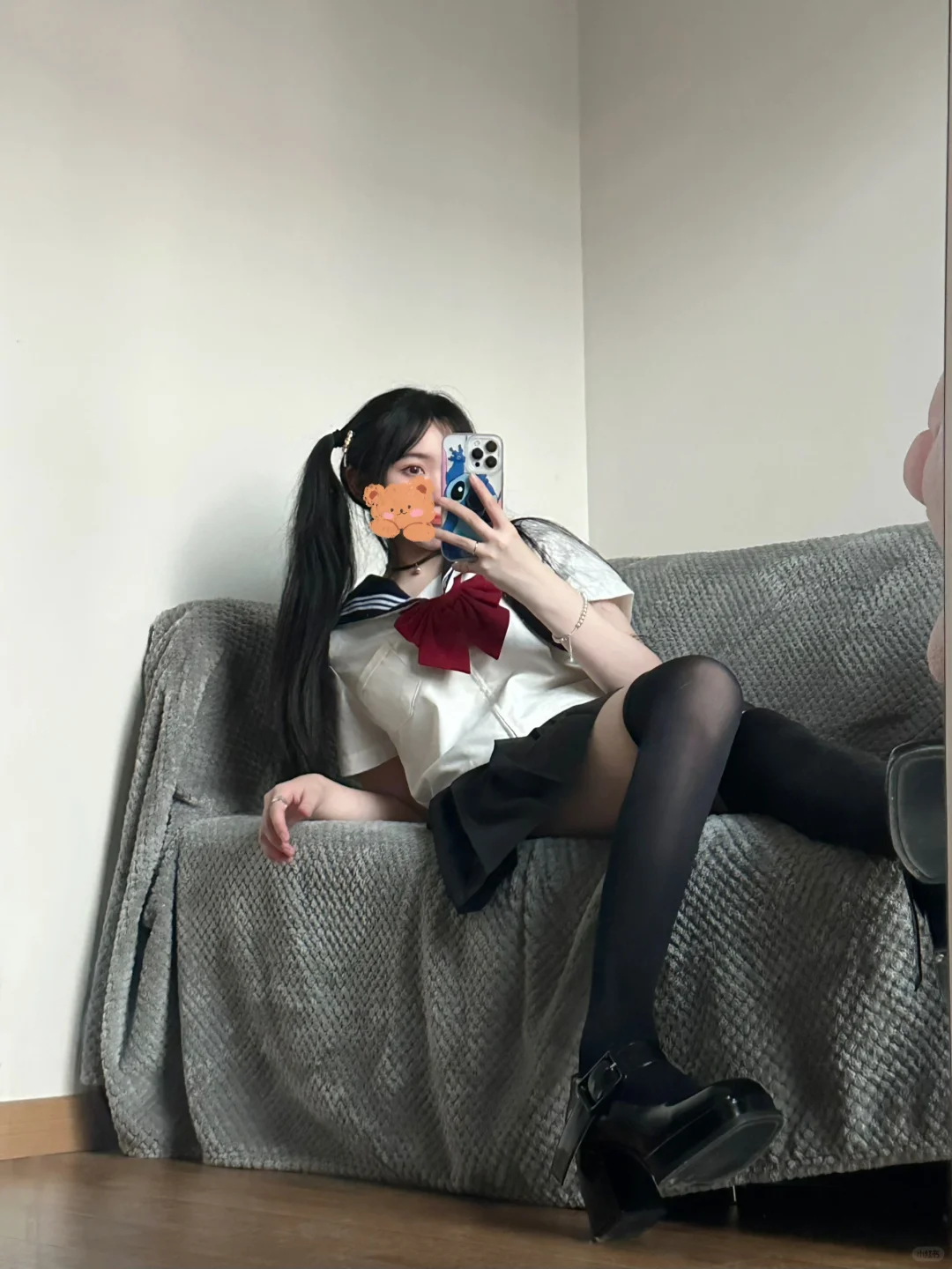 双马尾的水手服太好拍了