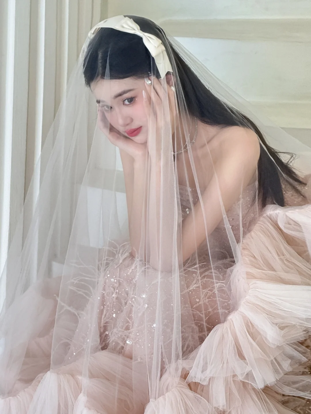 厦门婚纱 甜妹都爱的粉色梦幻羽毛裙👏