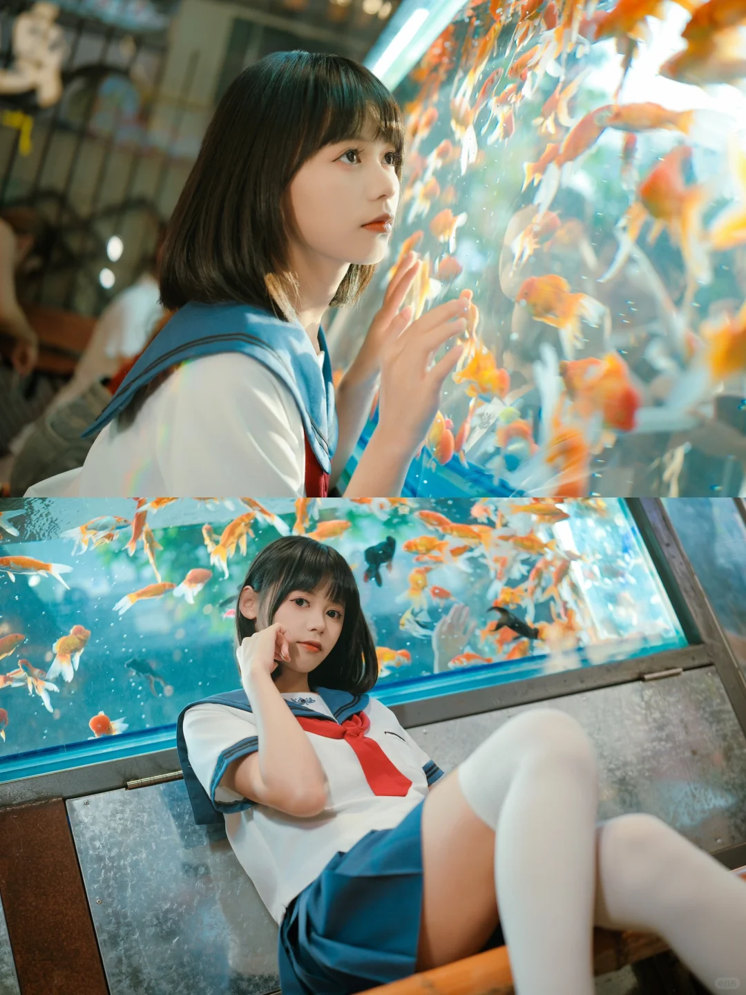 金鱼缸 × 短发JK