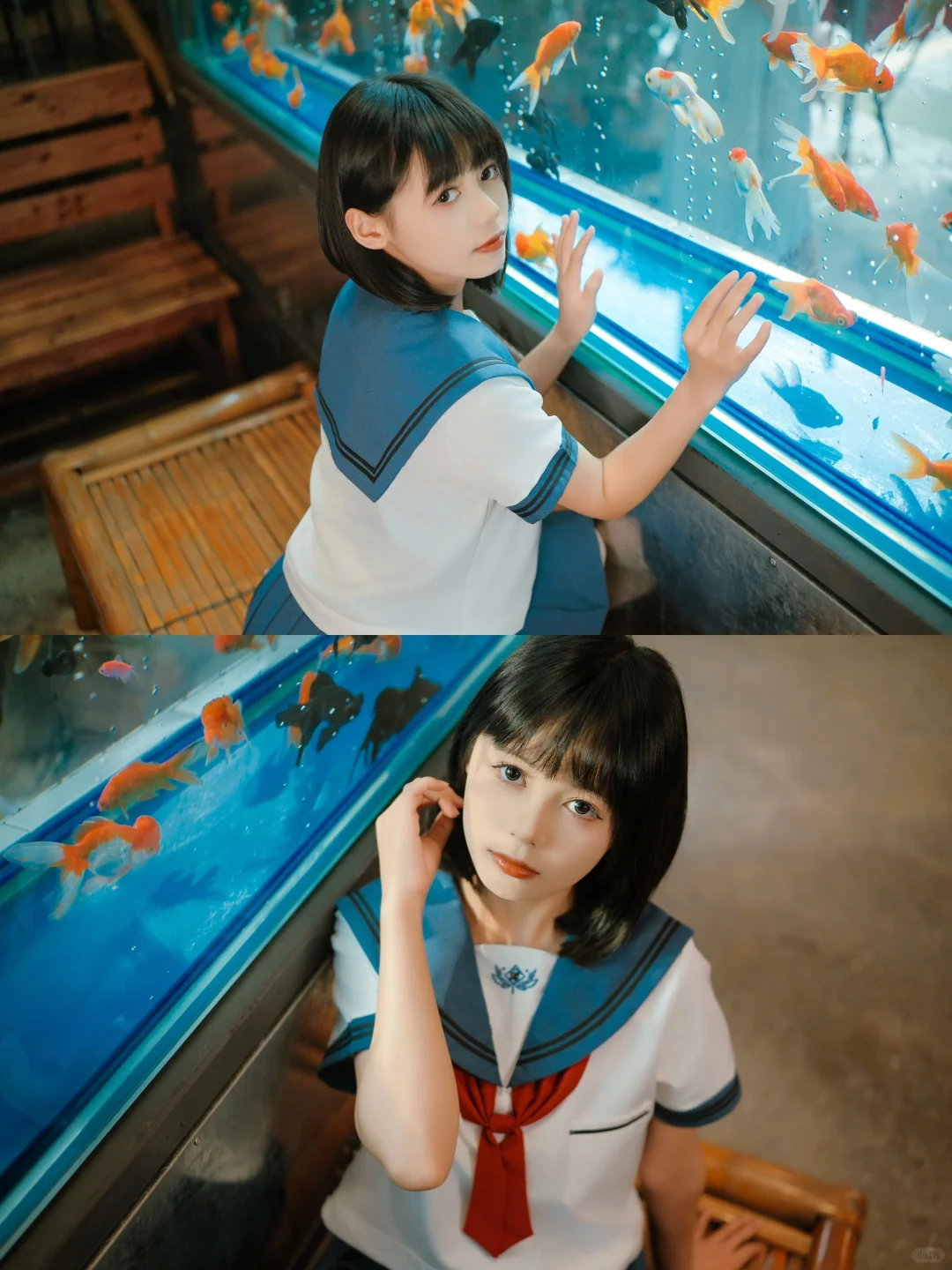 金鱼缸 × 短发JK