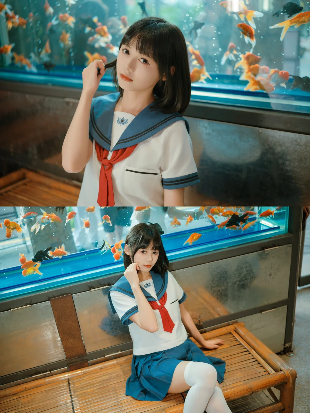 金鱼缸 × 短发JK