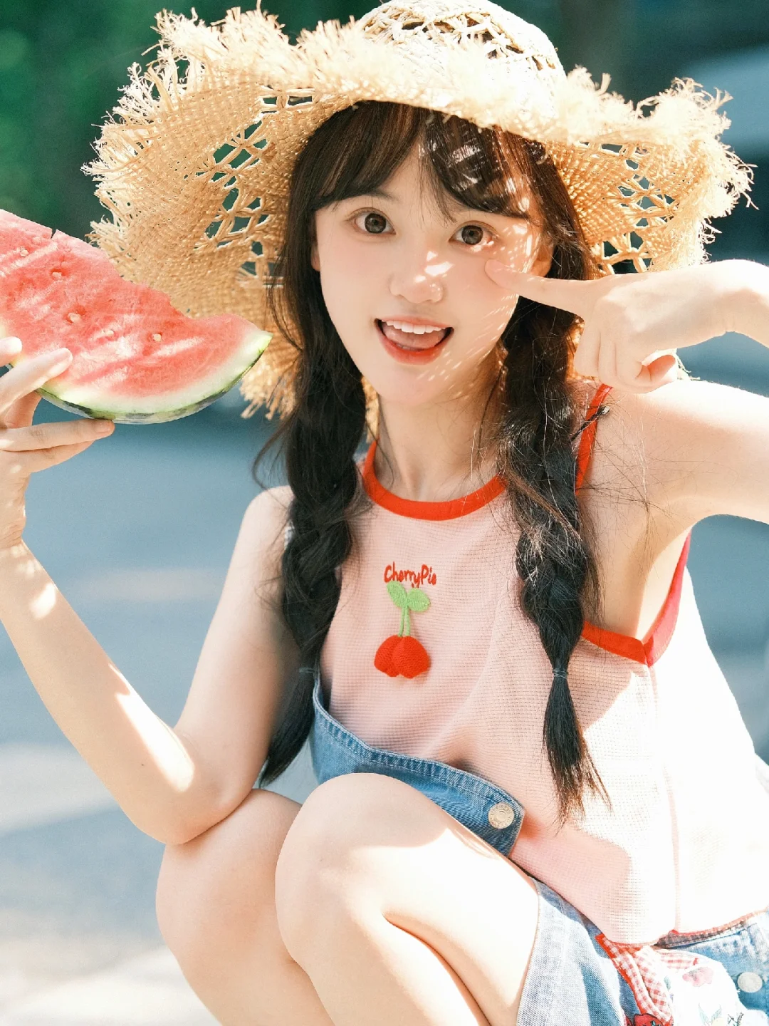 富士➕西瓜拍照真的太太太好看啦🍉🍃