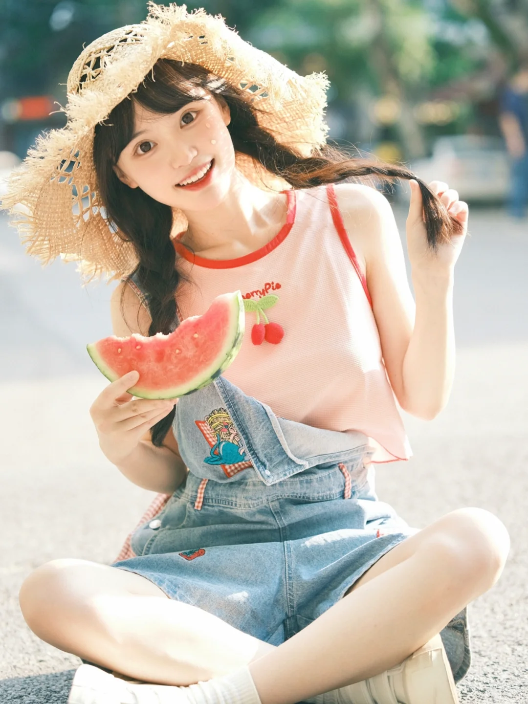 富士➕西瓜拍照真的太太太好看啦🍉🍃