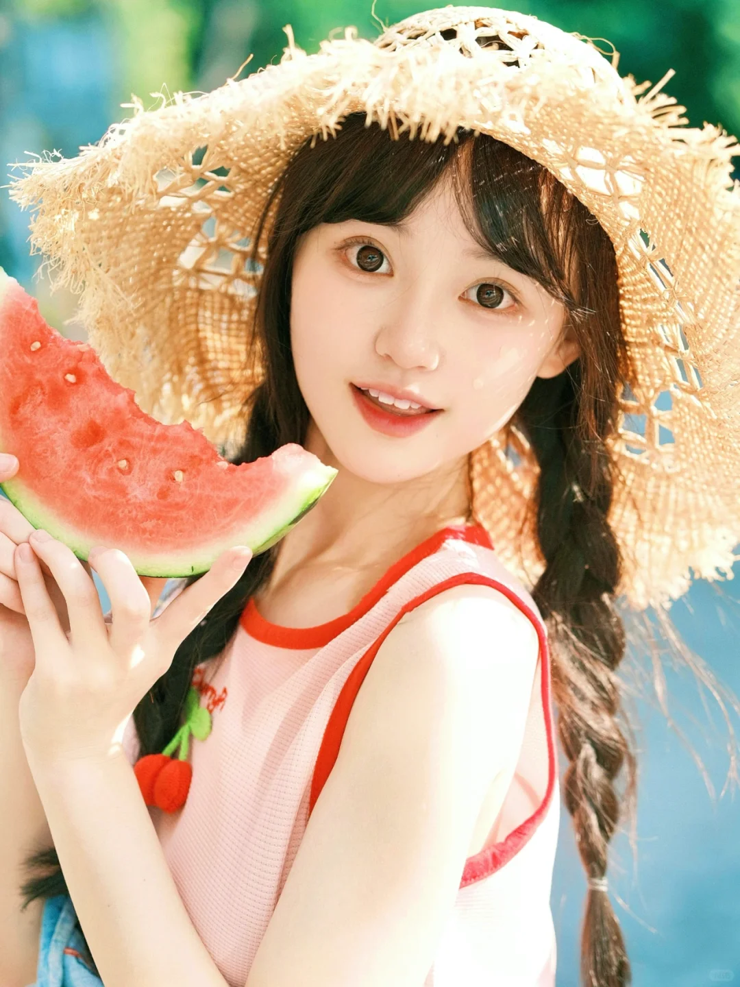 富士➕西瓜拍照真的太太太好看啦🍉🍃