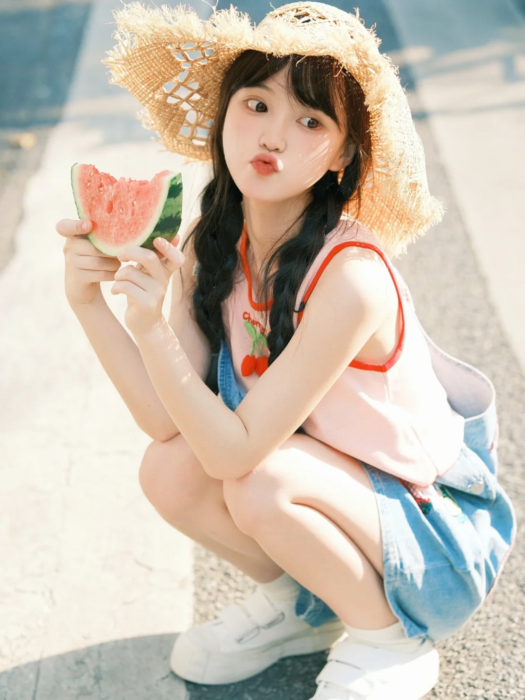 富士➕西瓜拍照真的太太太好看啦🍉🍃
