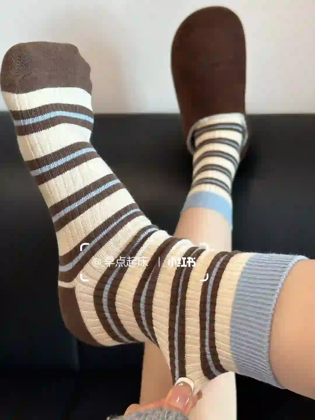 美拉德点亮秋冬～🍂蓝棕条纹➕博肯！chao复古！