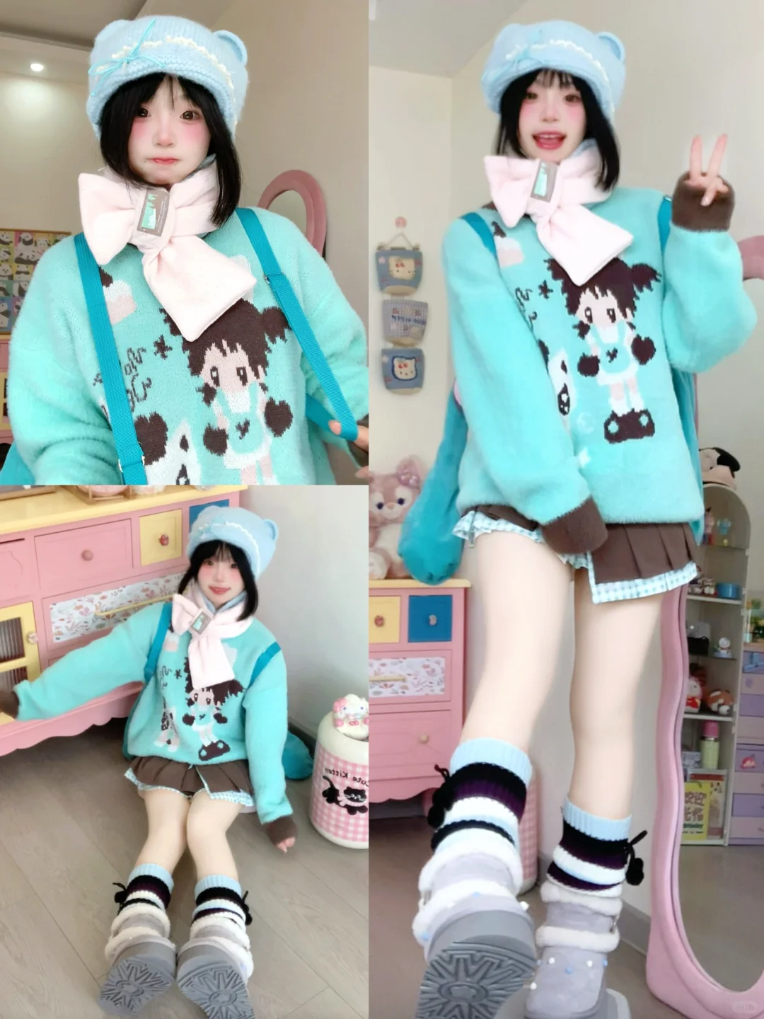 150小个子🎨8套⭐甜妹の秋冬穿搭！好可爱(✧∇✧)