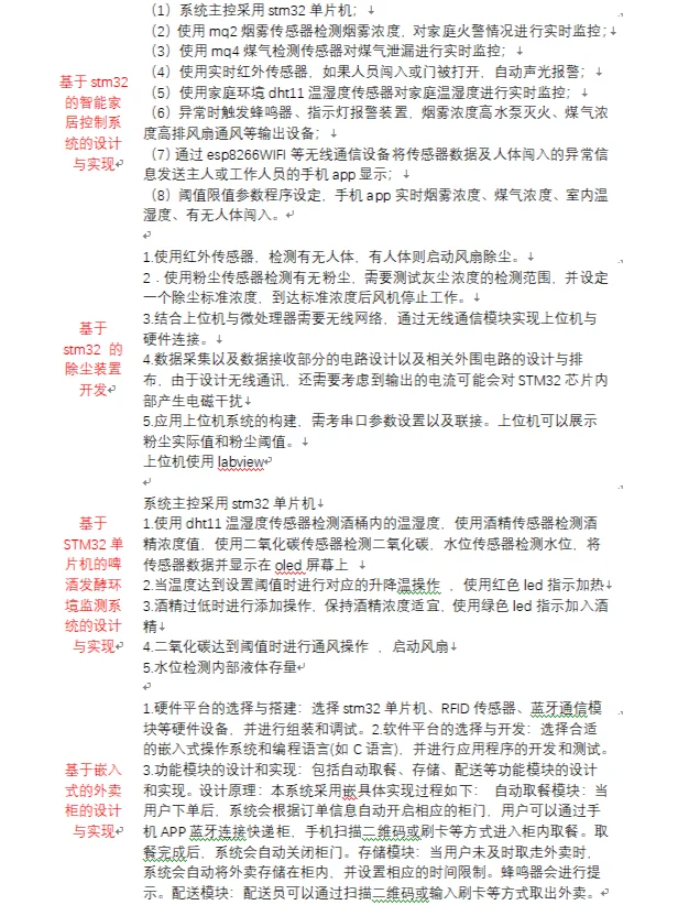 单片机毕设物联网毕业设计选题题目实物接单