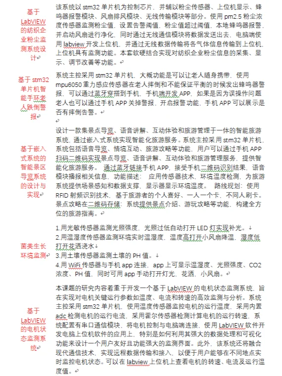 单片机毕设物联网毕业设计选题题目实物接单