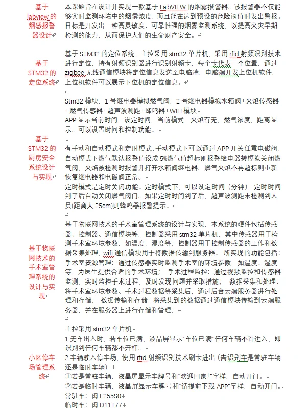 单片机毕设物联网毕业设计选题题目实物接单