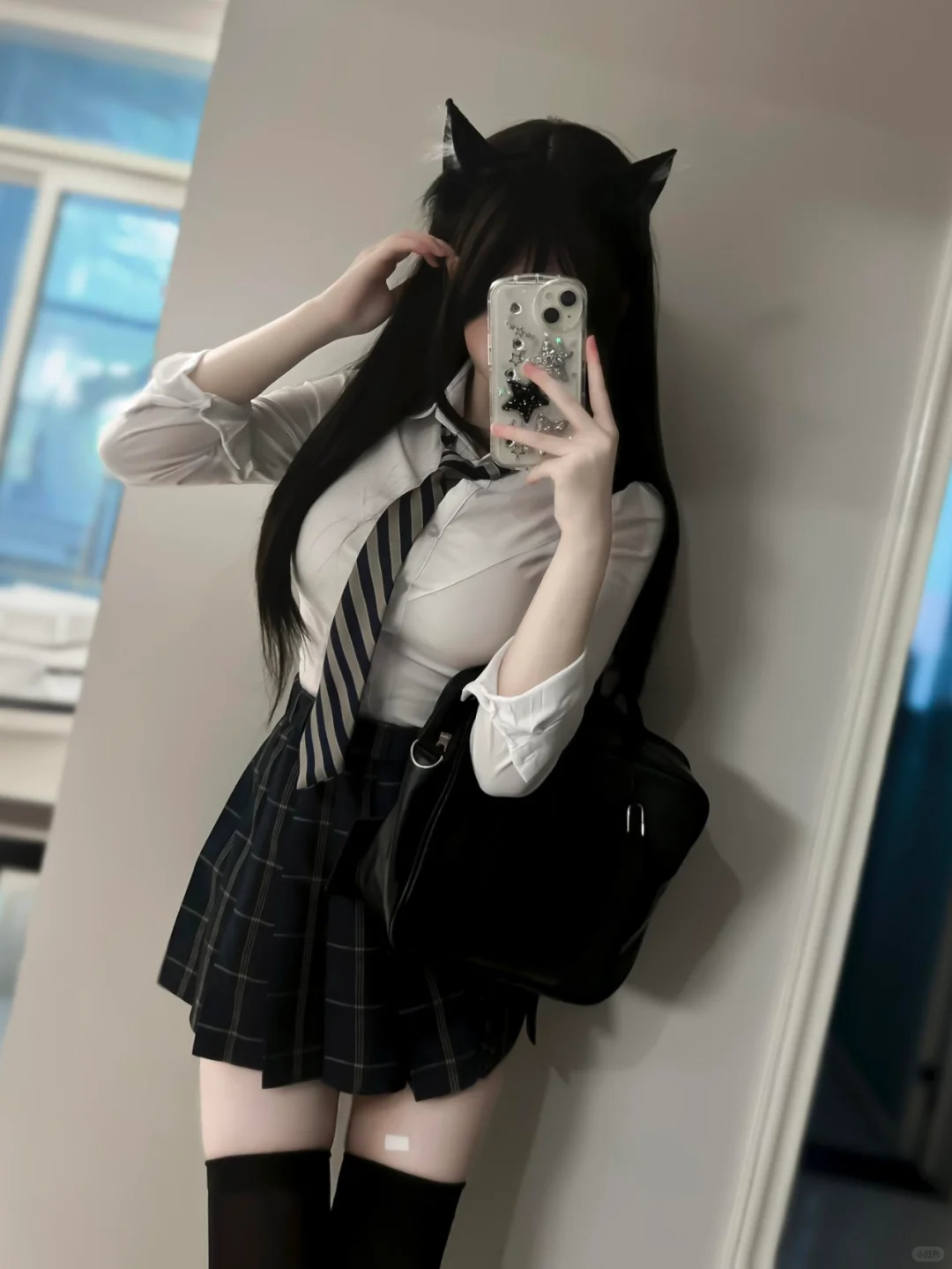 jk收腰衬衫秒变漫画感辣妹