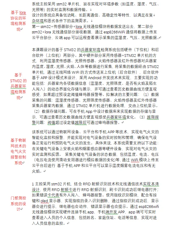 单片机毕设物联网毕业设计选题题目实物接单