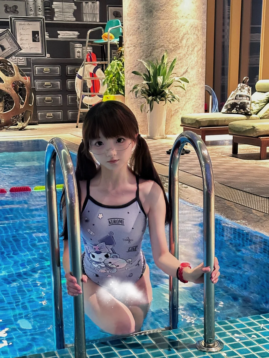 为了能穿库洛米泳衣特地去游了个泳🙂‍↕️