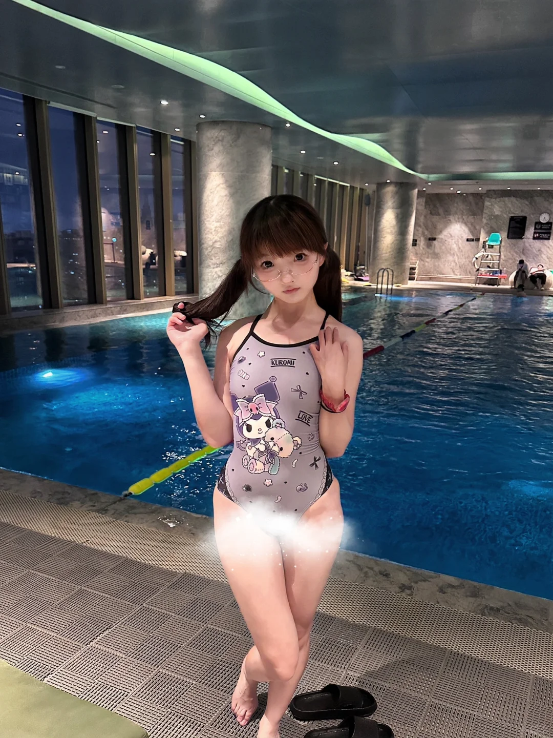 为了能穿库洛米泳衣特地去游了个泳🙂‍↕️