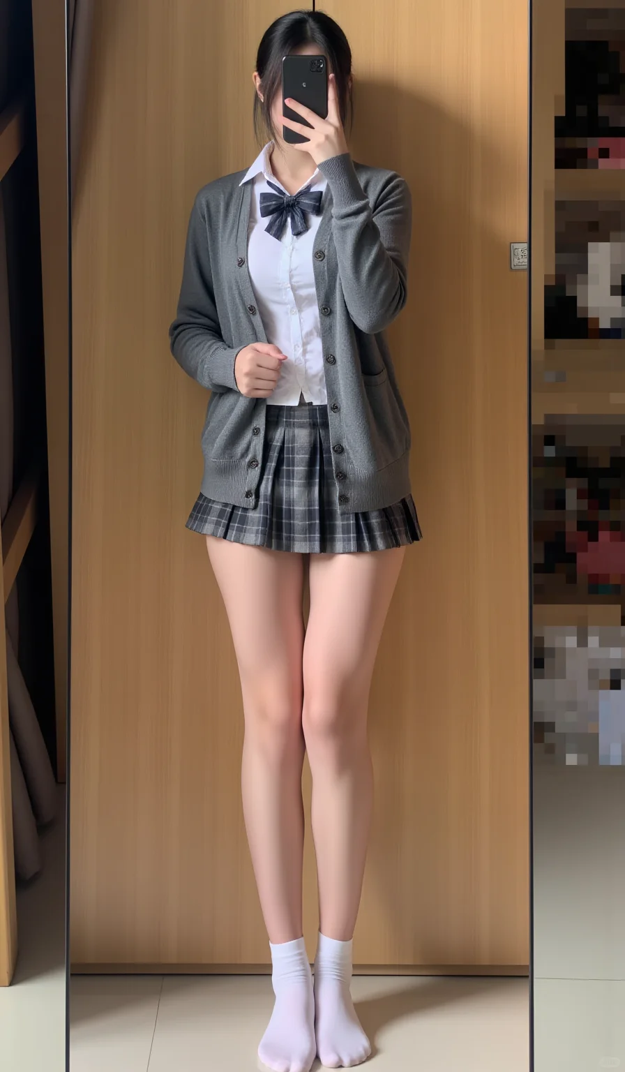 深灰色JK格裙藏着少女的梦～