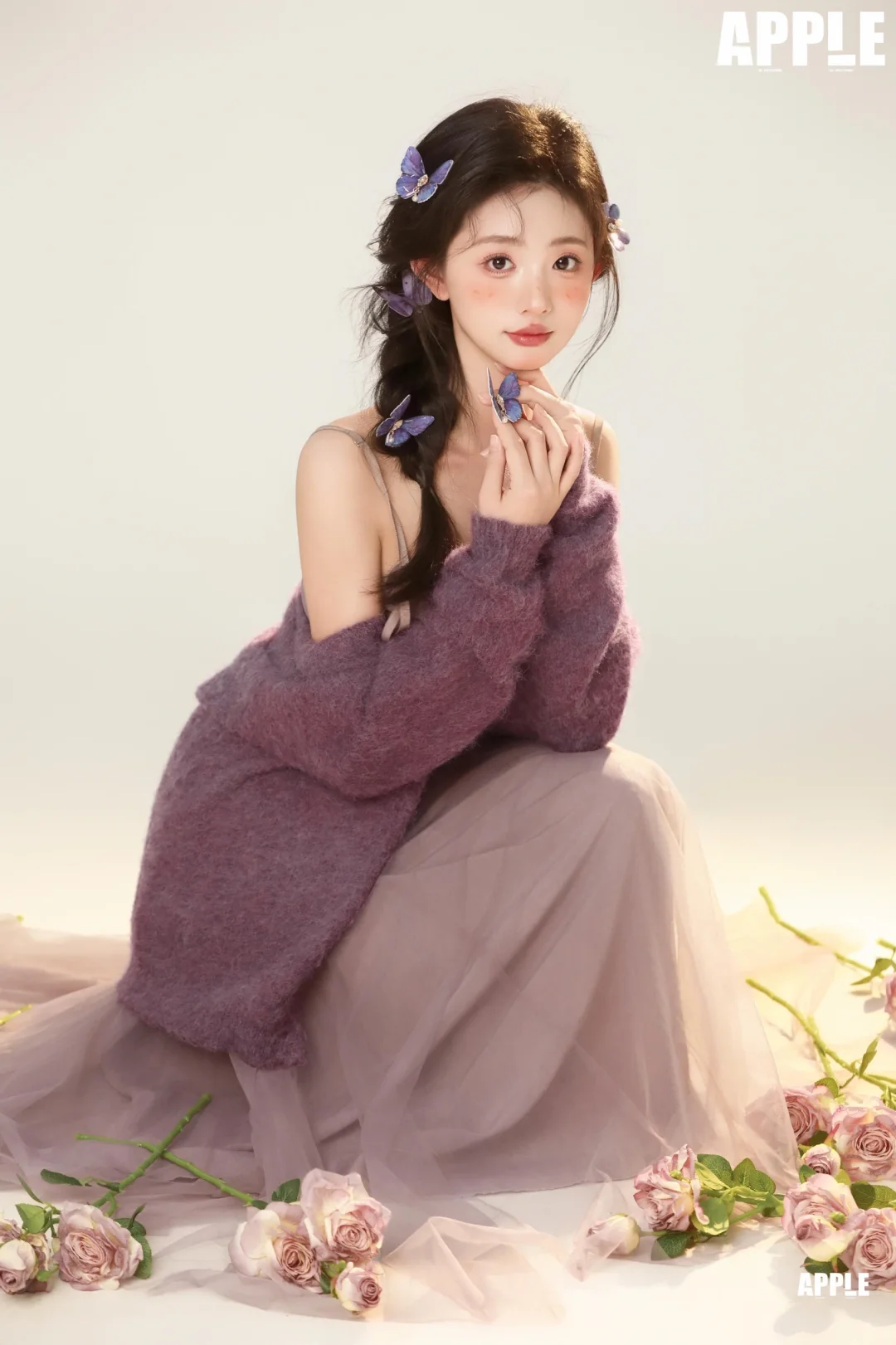 不愧是我，这组紫色蝴蝶真的好美啊