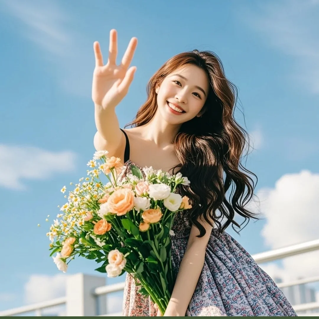 这个氛围感我爱了~蓝调晴空☀️女头像开心