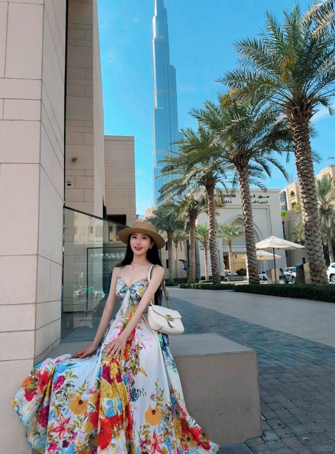 💙迪拜city walk，白色长裙绝美穿搭👗