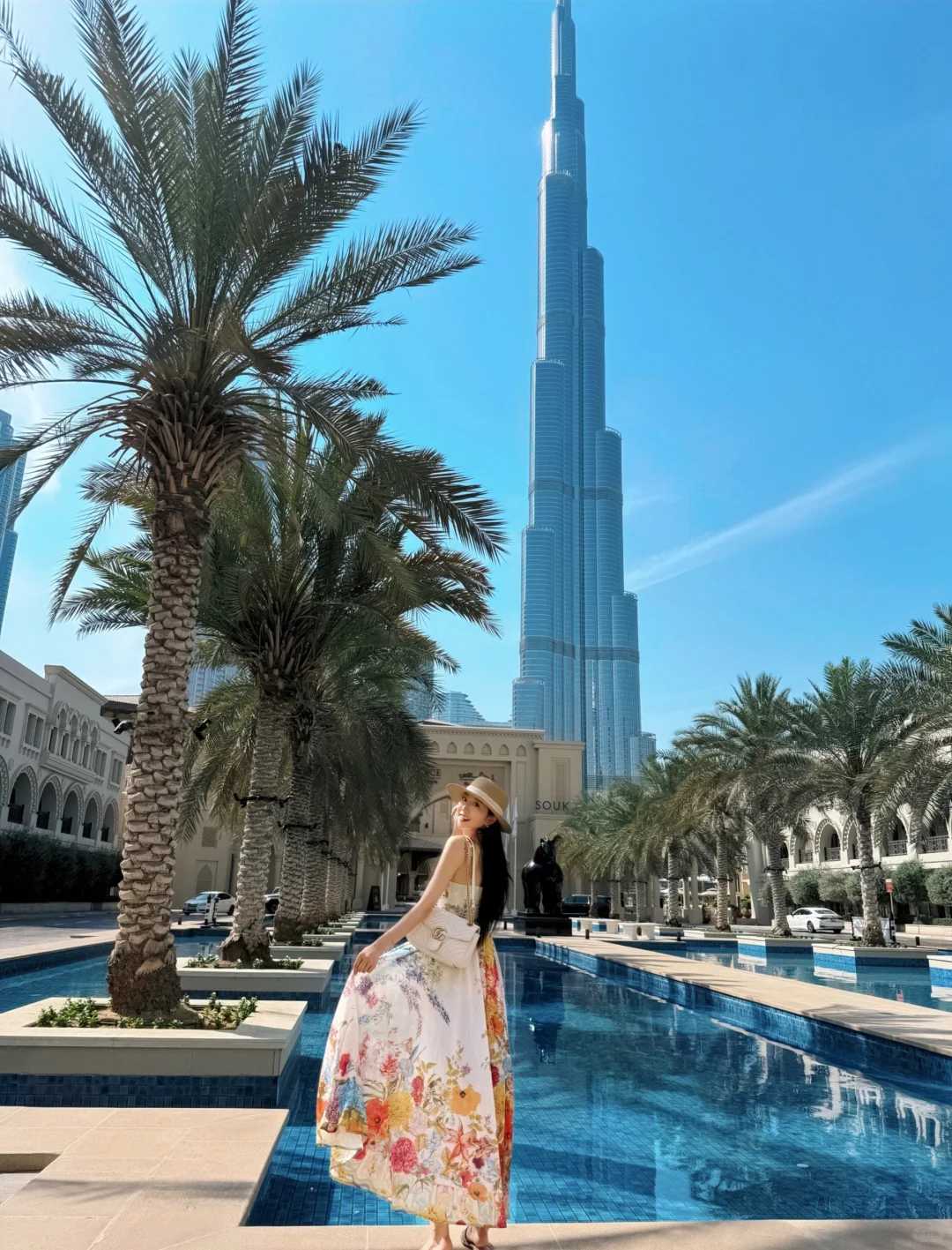 💙迪拜city walk，白色长裙绝美穿搭👗