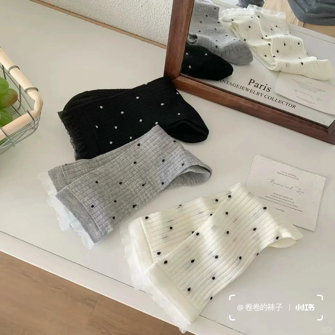 波点控狂喜👍这组波点袜美到爆💥