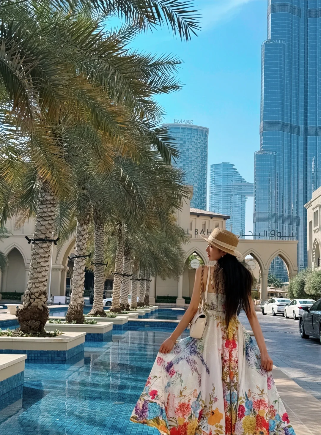 💙迪拜city walk，白色长裙绝美穿搭👗