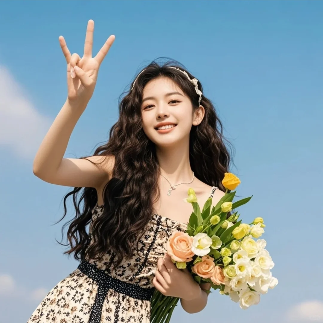 这个氛围感我爱了~蓝调晴空☀️女头像开心