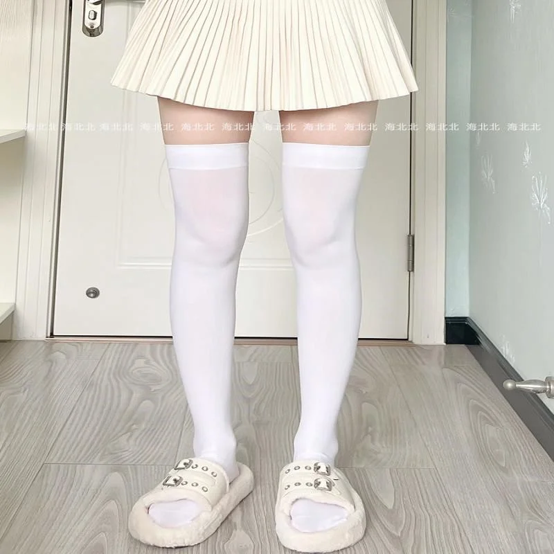 海北北春夏白色天鹅绒过膝袜✨甜妹必备神器